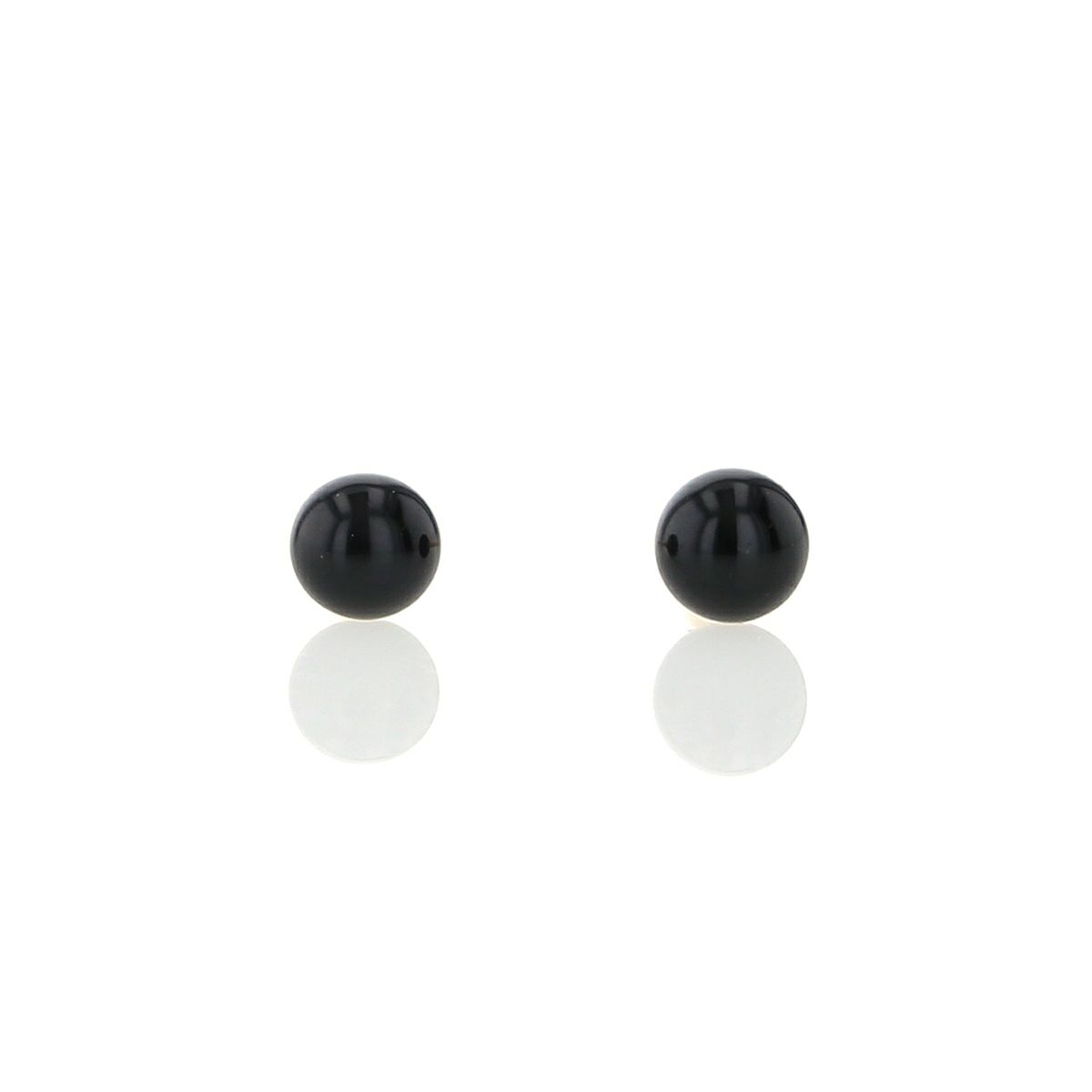 K18 YG オニキス ピアス 4mm