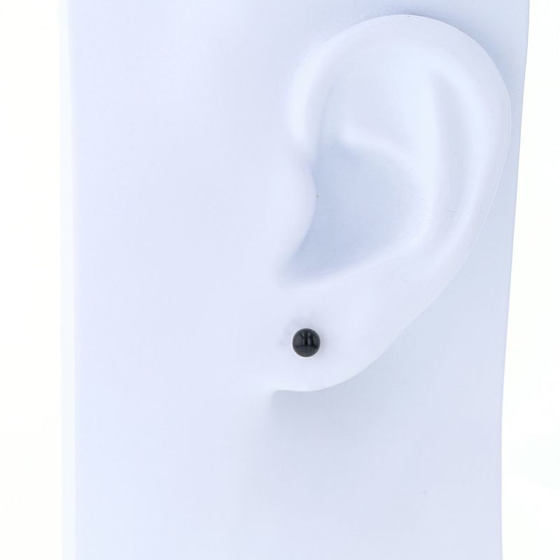 K18 YG オニキス ピアス 4mm