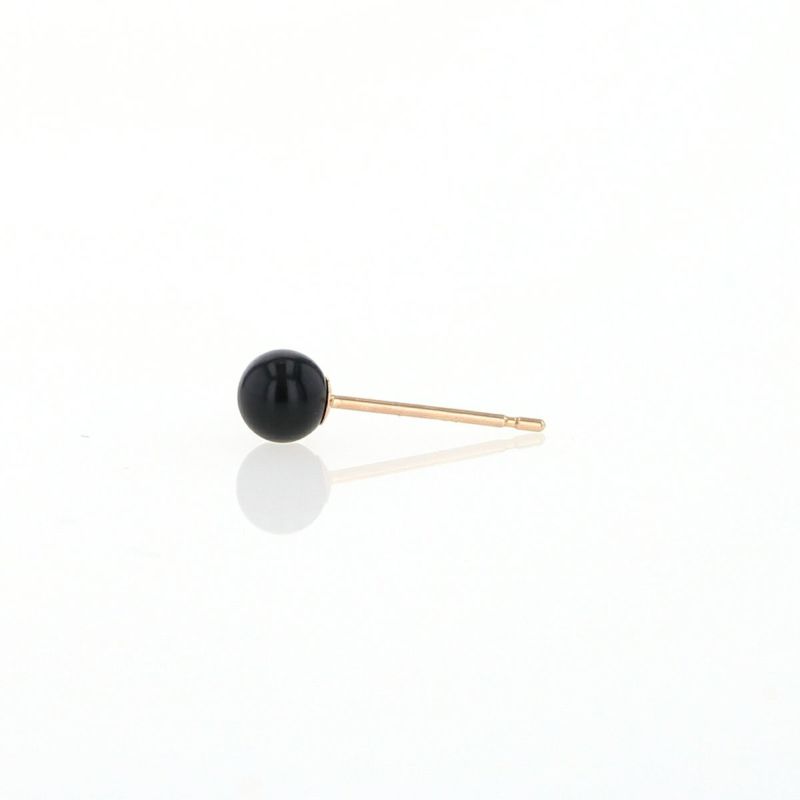 K18 YG オニキス ピアス 4mm