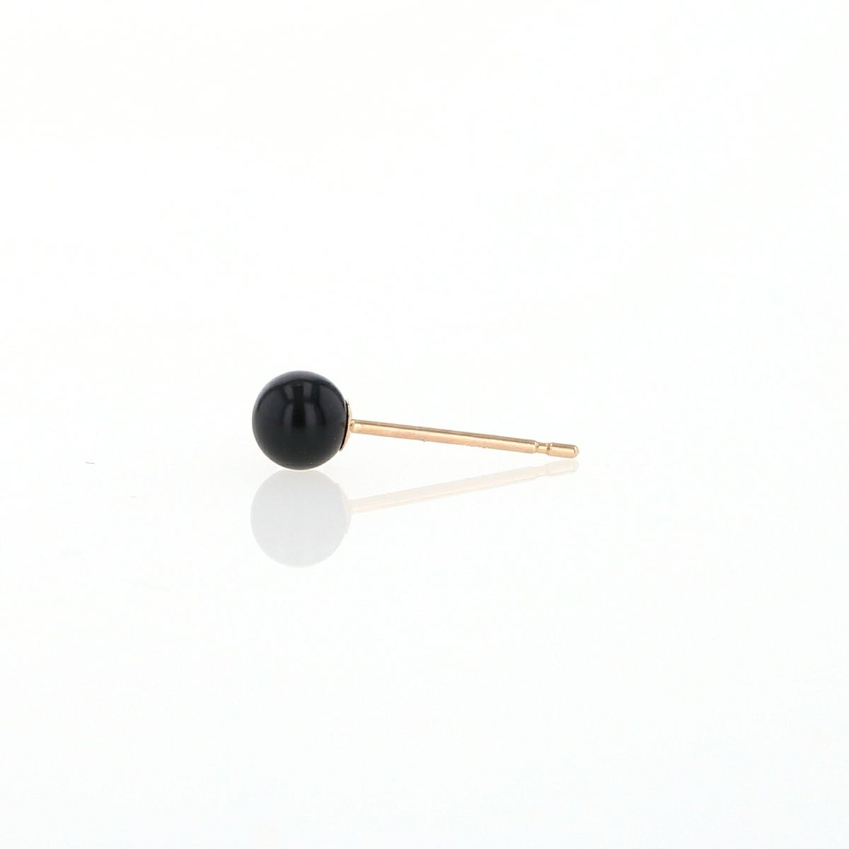 K18 YG オニキス ピアス 4mm