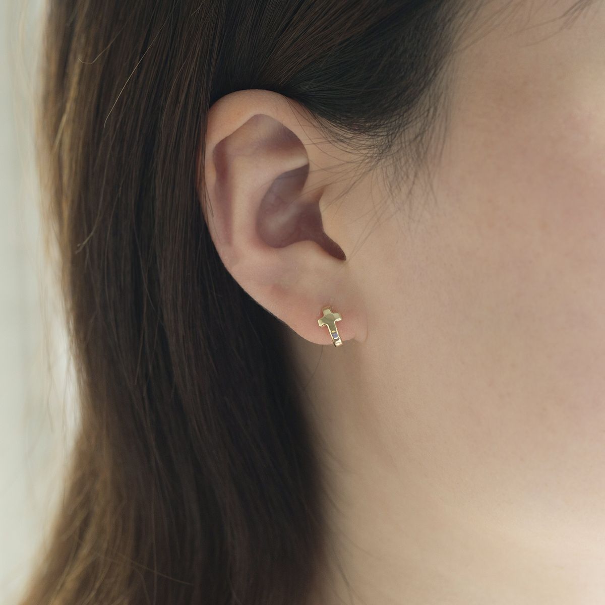 K10 YG クロス ピアス イエローゴールド スタッドピアス かわいい ギフト 誕生日プレゼント 誕生日 20代 30代 40代 妻 彼女 レディース