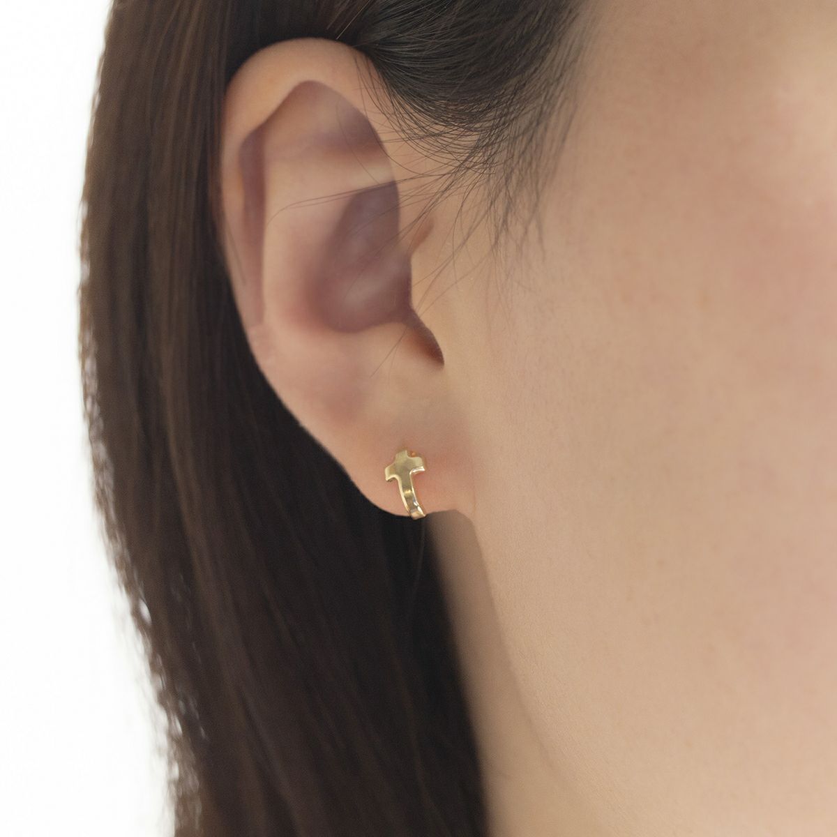 K10 YG クロス ピアス イエローゴールド スタッドピアス かわいい ギフト 誕生日プレゼント 誕生日 20代 30代 40代 妻 彼女 レディース