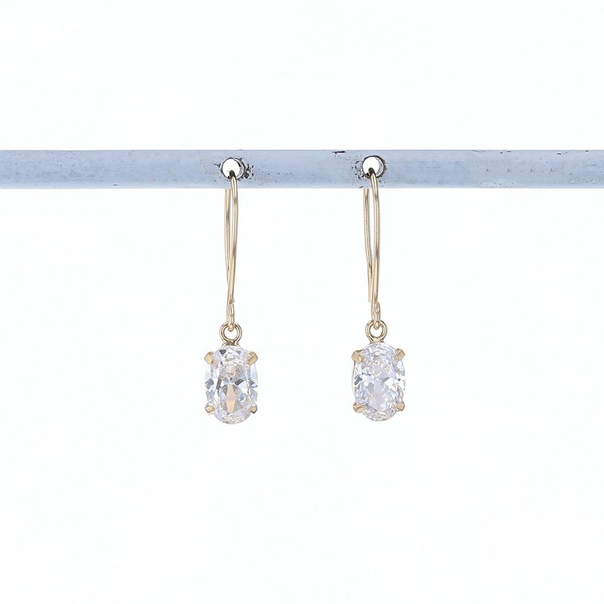 K10 YG キュービックジルコニア ピアス イエローゴールド レディース フック ジプシー ゆれる 10金 CZ プレゼント 誕生日 20代 30代 40代 女性 彼女 ギフト