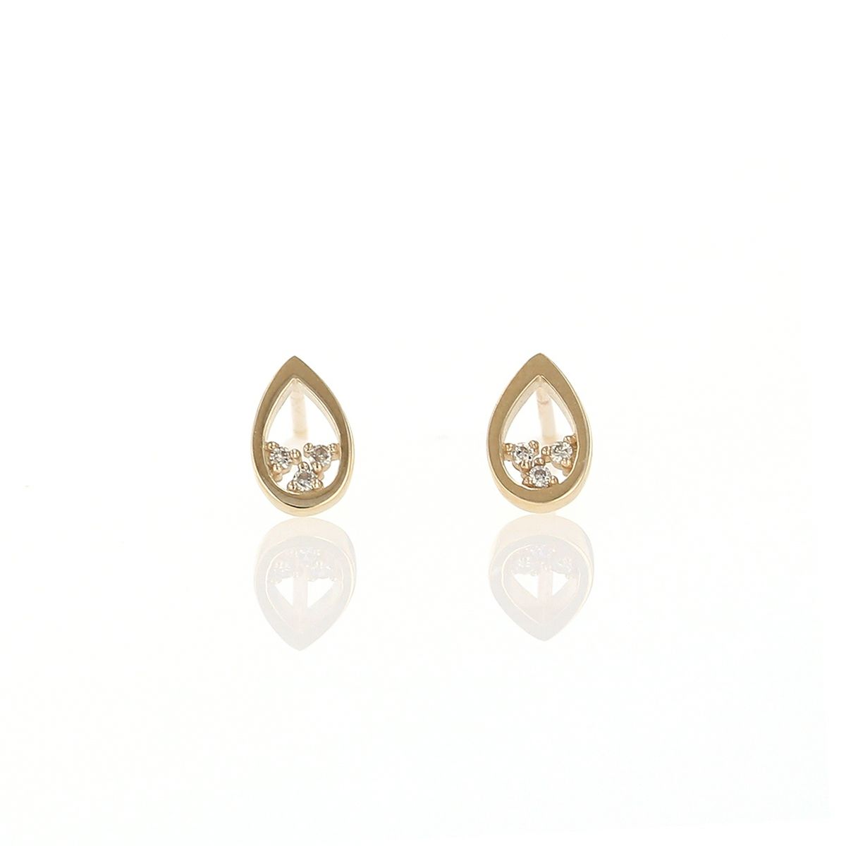 K10 YG ダイヤモンド ピアス ドロップ 雫 しずく イエローゴールド スタッドピアス ギフト 誕生日プレゼント 4月誕生石 20代 30代 40代 妻 彼女 レディース