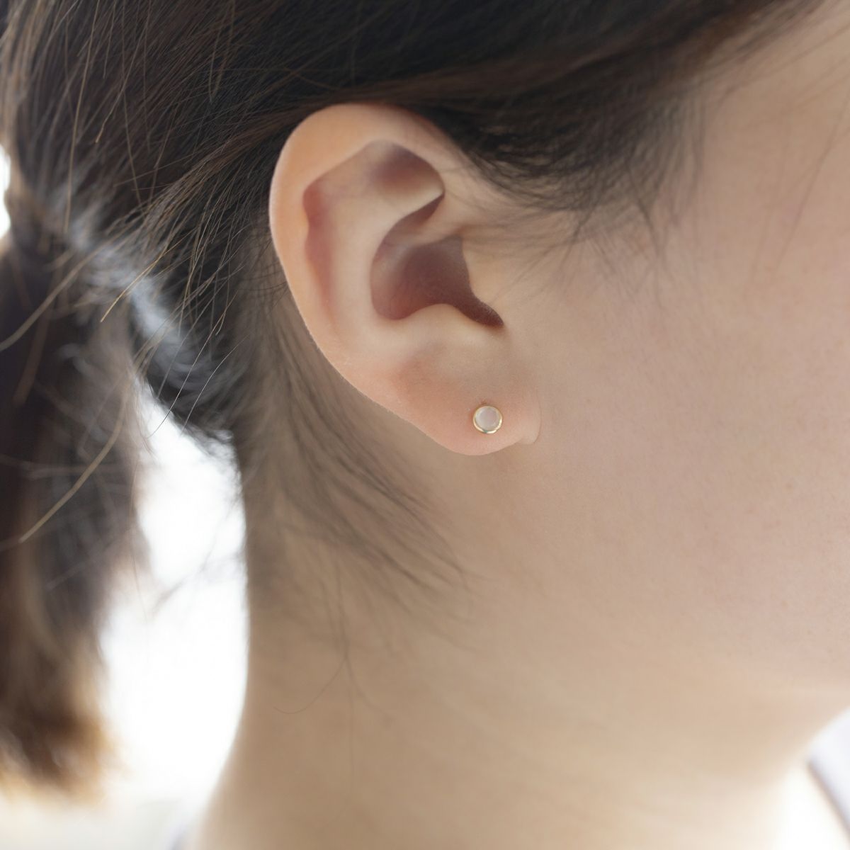 K10 YG ムーンストーン ピアス イエローゴールド 10金 6月 誕生石 誕生日 プレゼント レディース 20代 30代 40代 10k k10 天然石