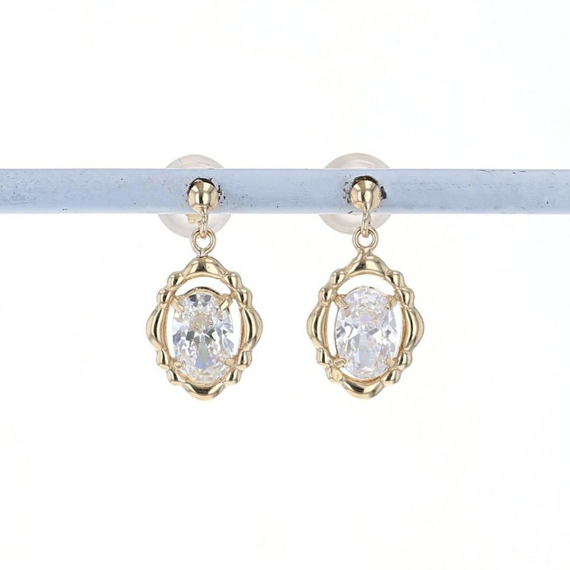 K10 YG キュービックジルコニア ピアス ゴールド イエローゴールド レディース 10金 CZ キュービック 誕生日プレゼント ギフト 20代 30代 40代 女性 彼女 妻 ゆれ