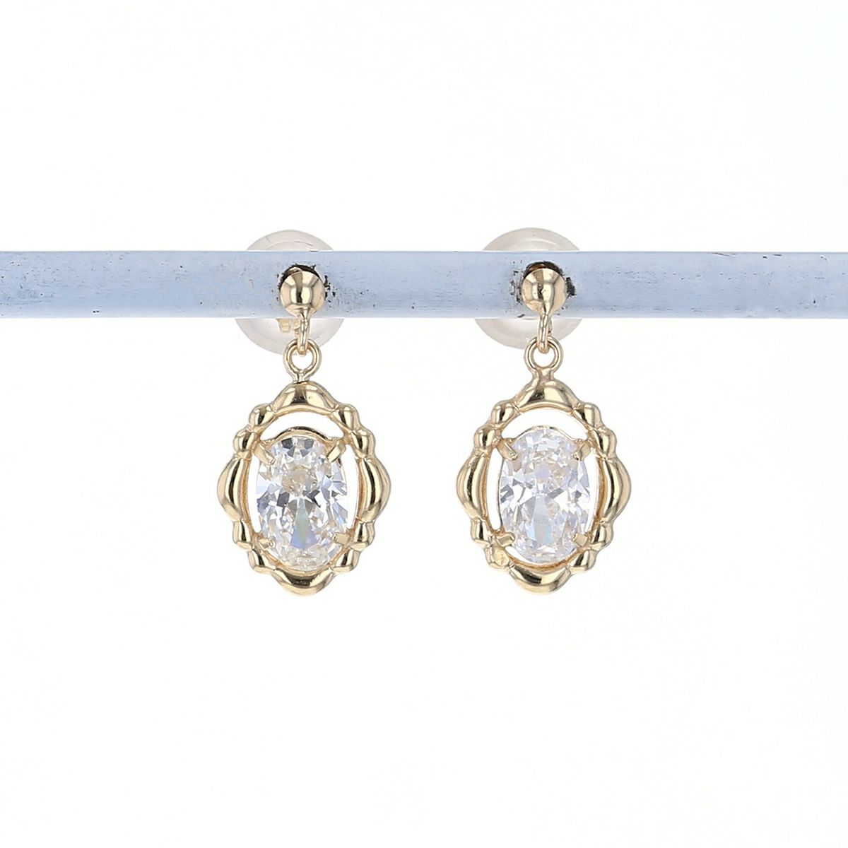 K10 YG キュービックジルコニア ピアス ゴールド イエローゴールド レディース 10金 CZ キュービック 誕生日プレゼント ギフト 20代 30代 40代 女性 彼女 妻 ゆれ