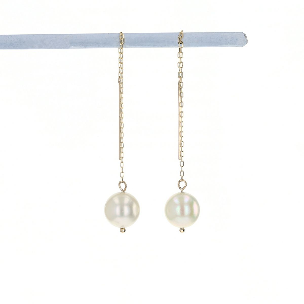 K10 YG アコヤ真珠 アメリカンピアス パール チェーンピアス 6月 誕生石 誕生日プレゼント ギフト 一粒 妻 彼女 可愛い レディース 10金 10K イエローゴールド 誕生日 20代 30代 40代 女性 ギフト