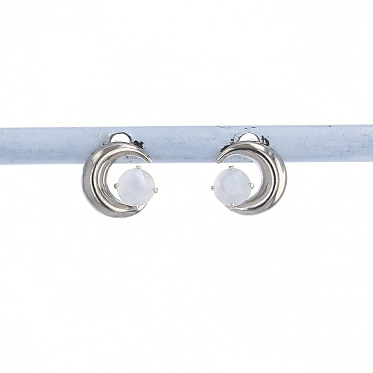 K10 WG ムーンストーン 月 ピアス 三日月 ホワイトゴールド 10金 6月 誕生石 誕生日 プレゼント レディース 20代 30代 40代 10k k10 天然石