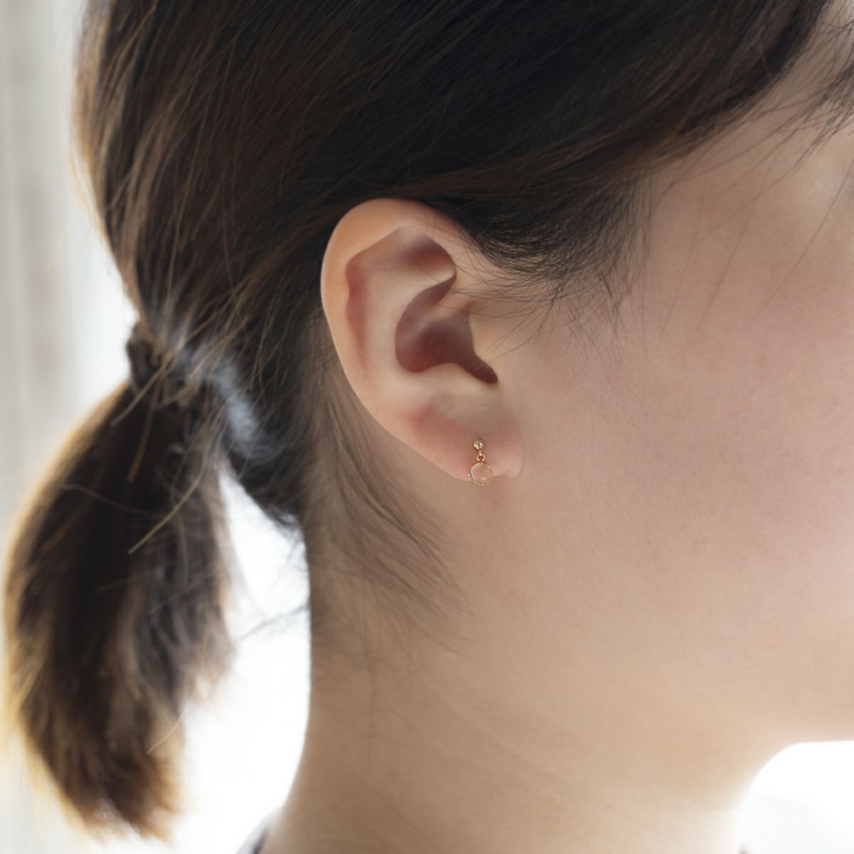 K10 YG ムーンストーン ピアス イエローゴールド 10金 6月 誕生石 誕生日 プレゼント レディース 20代 30代 40代 10k k10 天然石