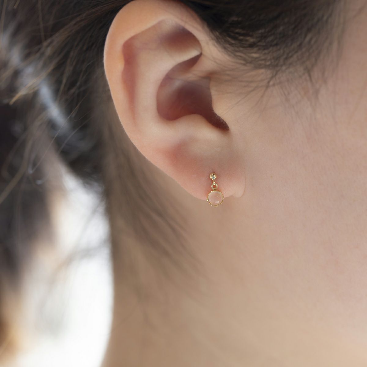 K10 YG ムーンストーン ピアス イエローゴールド 10金 6月 誕生石 誕生日 プレゼント レディース 20代 30代 40代 10k k10 天然石