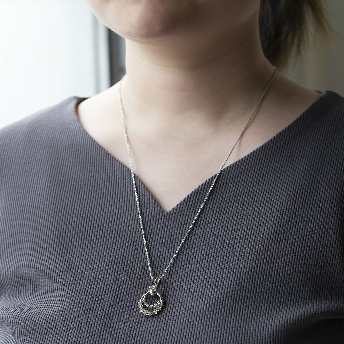 プラチナ ダイヤモンド ネックレス 1ct レディース 30代 40代 50代 妻 女性 結婚記念日 キラキラ スイング