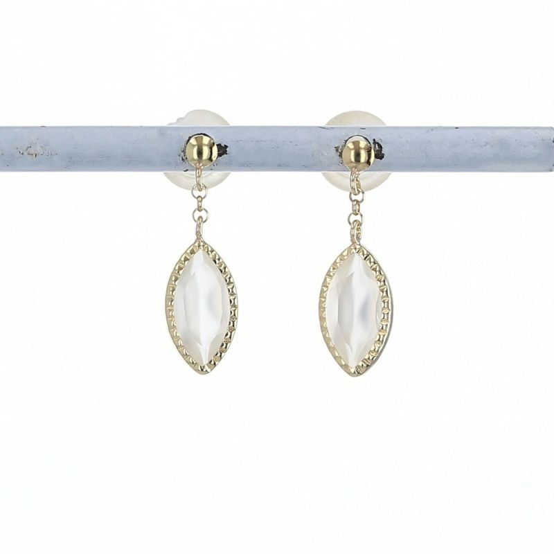 K10 YG ムーンストーン ピアス イエローゴールド 10金 6月 誕生石 誕生日 プレゼント レディース 20代 30代 40代 10k k10 天然石