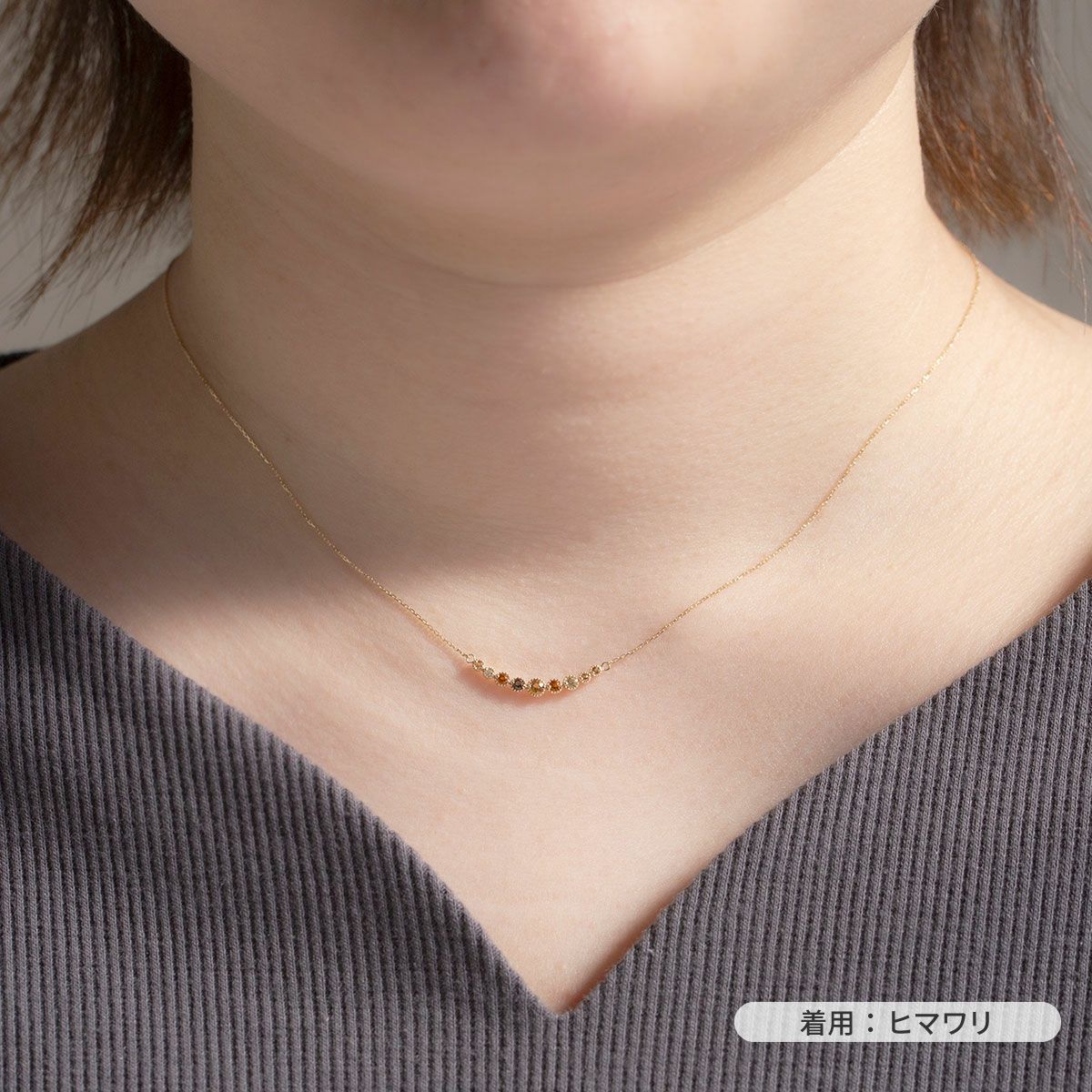 10 YG PG WG マルチ カラーストーン ネックレス