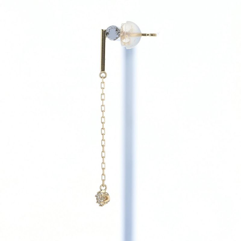 K18 YG ダイヤモンド ピアス 18k 18金 誕生石 イエローゴールド ロングピアス レディース 彼女 妻 誕生日プレゼント ギフト