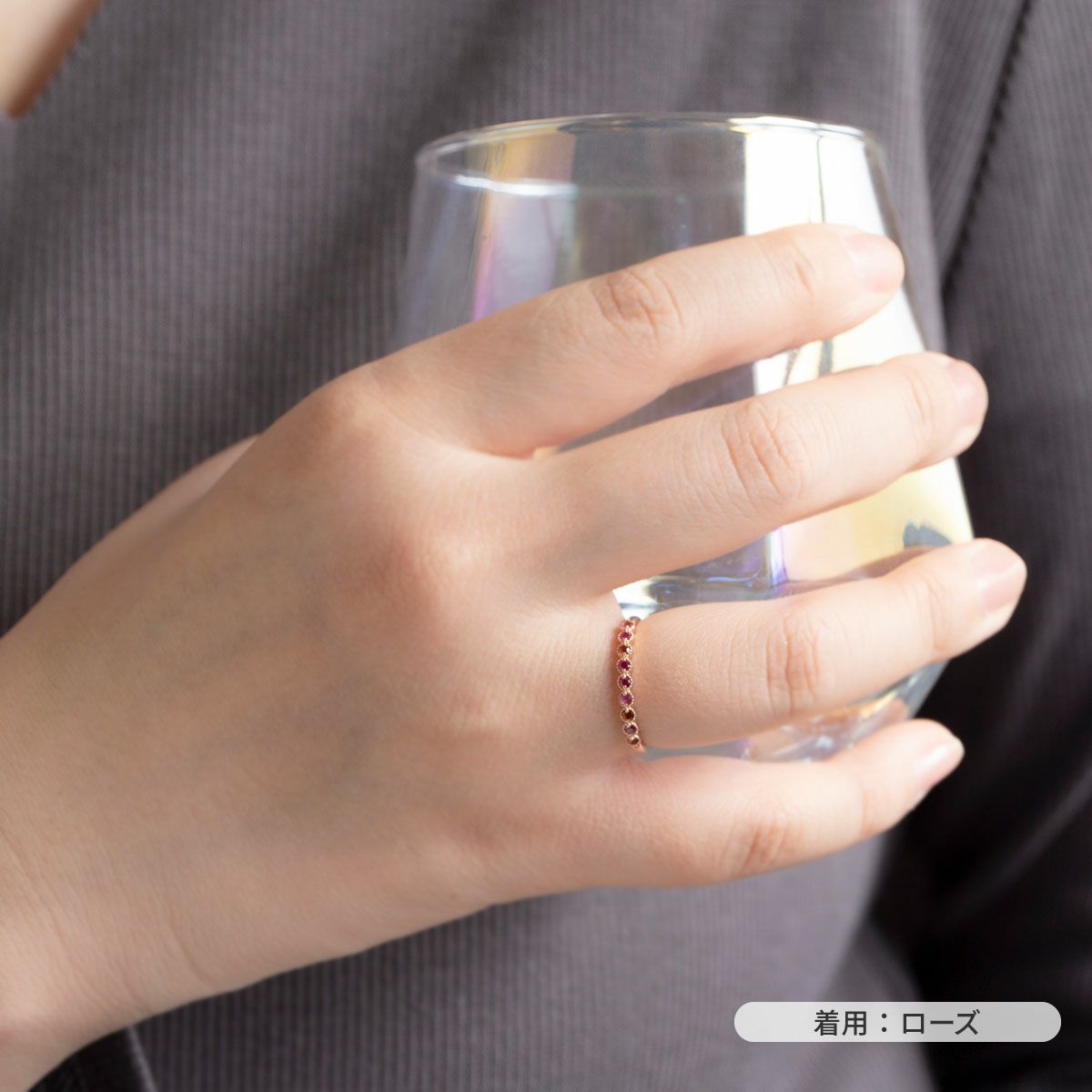 K10 YG PG WG マルチ カラーストーン リング ハーフエタニティ 誕生石 プレゼント レディース 彼女 妻 30代 40代 イエローゴールド ピンクゴールド ホワイトゴールド フラワー 花