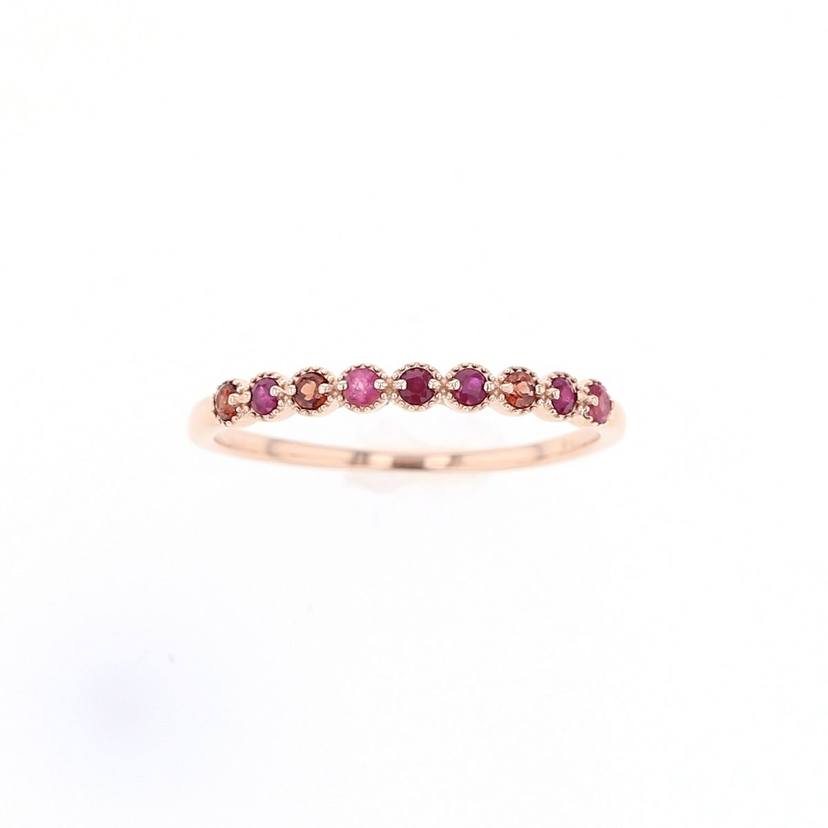 K10 YG PG WG マルチ カラーストーン リング ハーフエタニティ 誕生石 プレゼント レディース 彼女 妻 30代 40代 イエローゴールド ピンクゴールド ホワイトゴールド フラワー 花