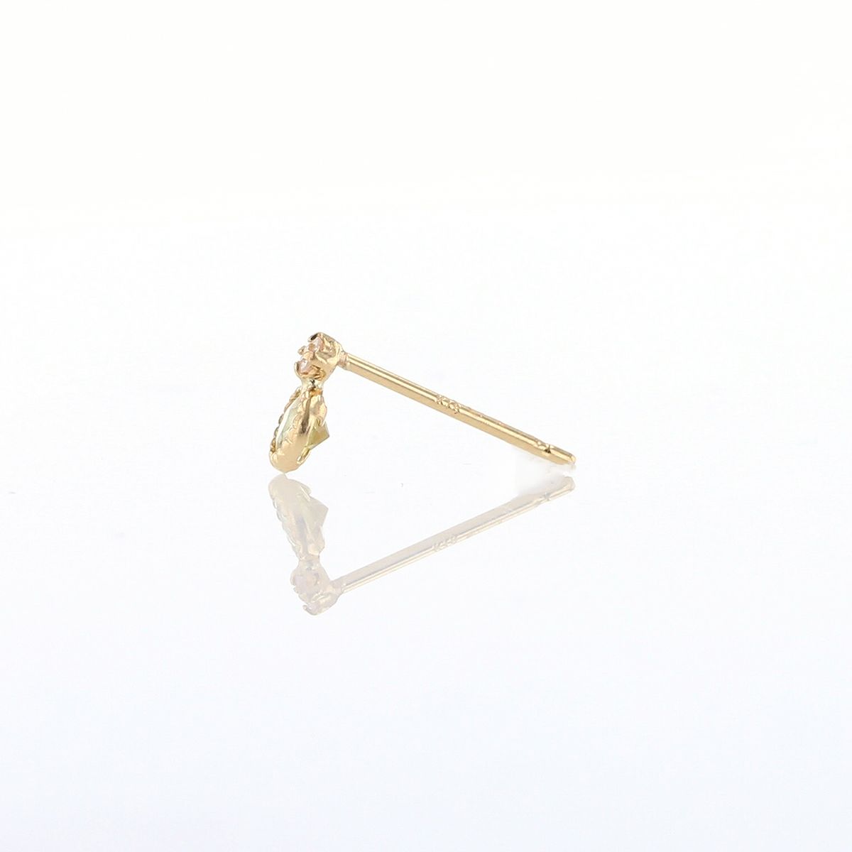 K18 YG スフェーン ピアス ホワイトトパーズ 7月 誕生石 誕生日プレゼント ギフト レディース 妻 彼女 20代 30代 40代 天然石 イエローゴールド