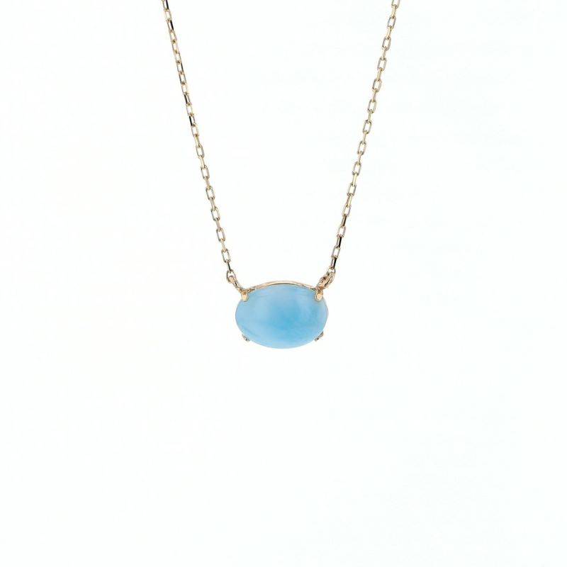 K10 YG ラリマー ネックレス イエローゴールド レディース 天然石 ドルフィンストーン パワーストーン ブルー 妻 彼女 誕生日プレゼント ギフト プレゼント