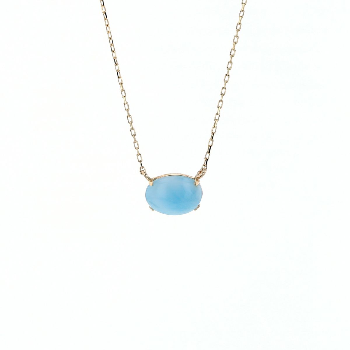 K10 YG ラリマー ネックレス イエローゴールド レディース 天然石 ドルフィンストーン パワーストーン ブルー 妻 彼女 誕生日プレゼント ギフト プレゼント