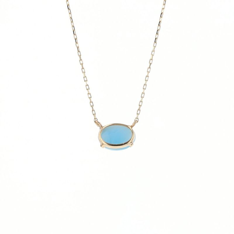 K10 YG ラリマー ネックレス イエローゴールド レディース 天然石 ドルフィンストーン パワーストーン ブルー 妻 彼女 誕生日プレゼント ギフト プレゼント