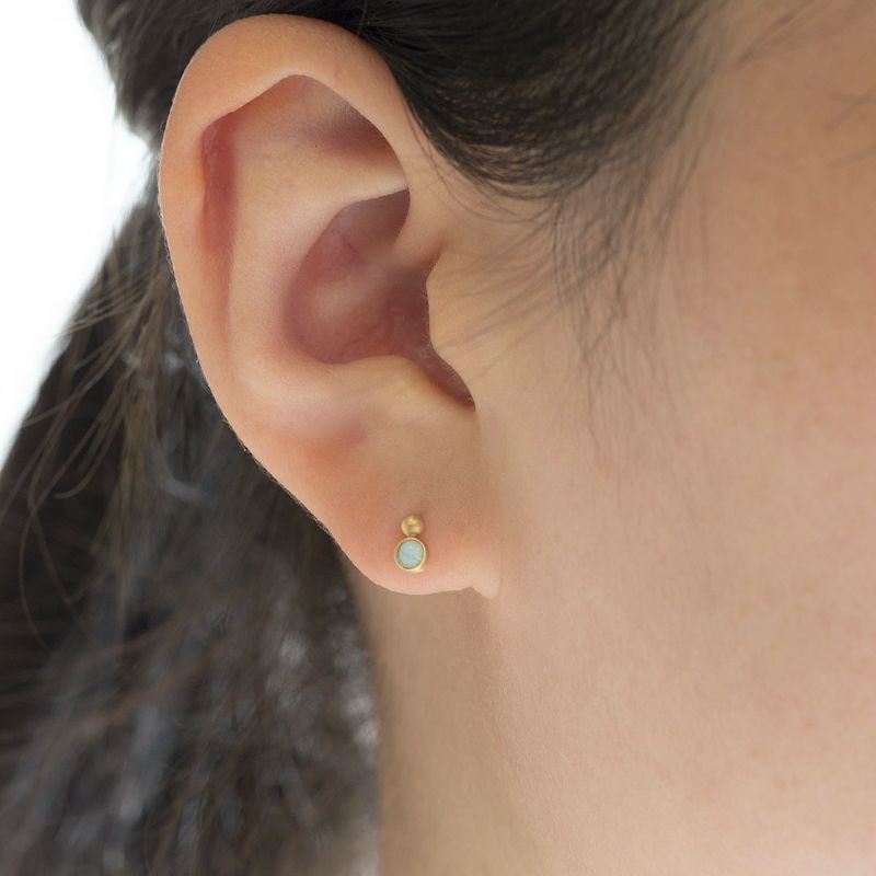 K10 YG ラリマー ピアス