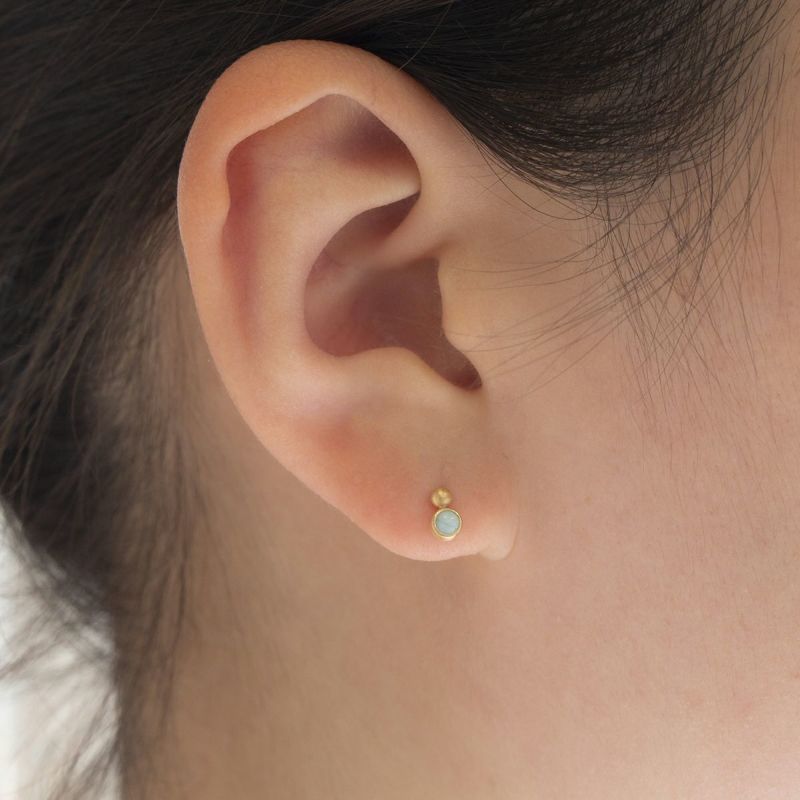K10 YG ラリマー ピアス
