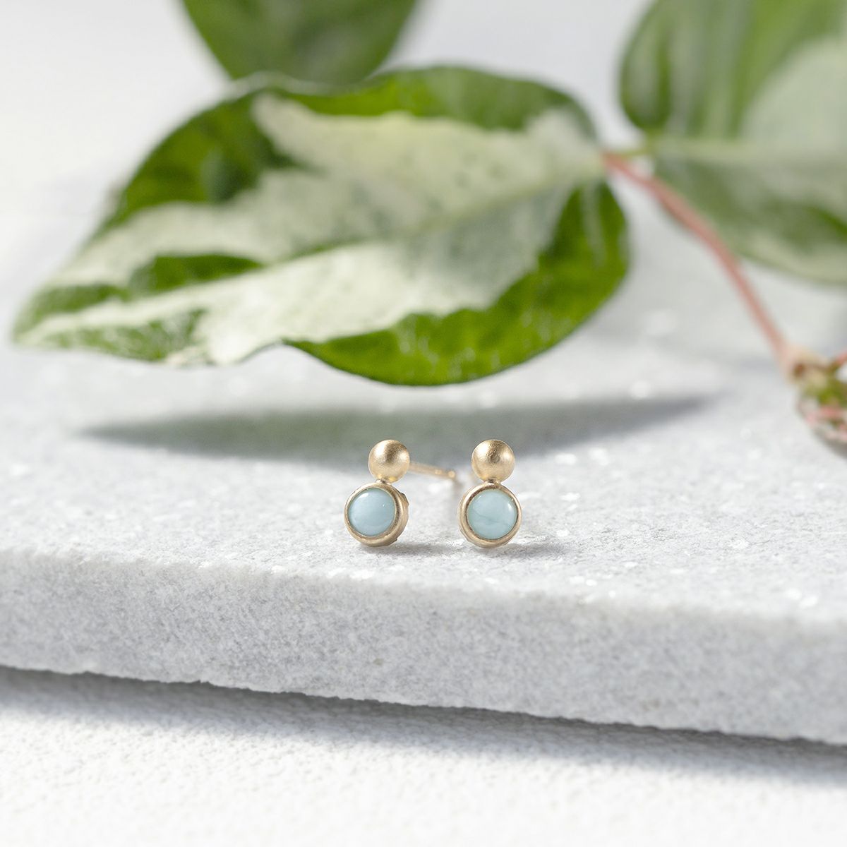 K10 YG ラリマー ピアス