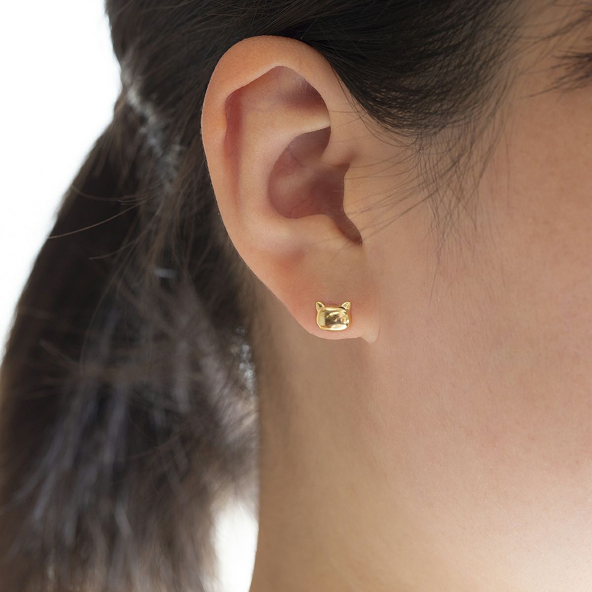 K10 YG ピアス 猫 ねこ ネコ レディース 誕生日プレゼント ギフト 10金 彼女 妻 20代 30代 40代 イエローゴールド