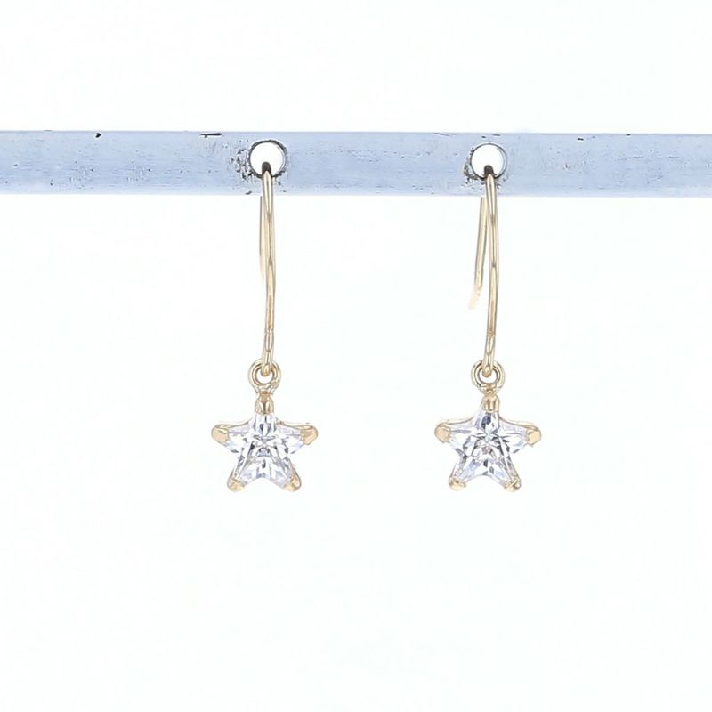 K10 YG キュービックジルコニア ピアス フックピアス 星 スター ゴールド イエローゴールド レディース 10金 CZ 誕生日プレゼント ギフト 20代 30代 40代 女性 彼女 妻