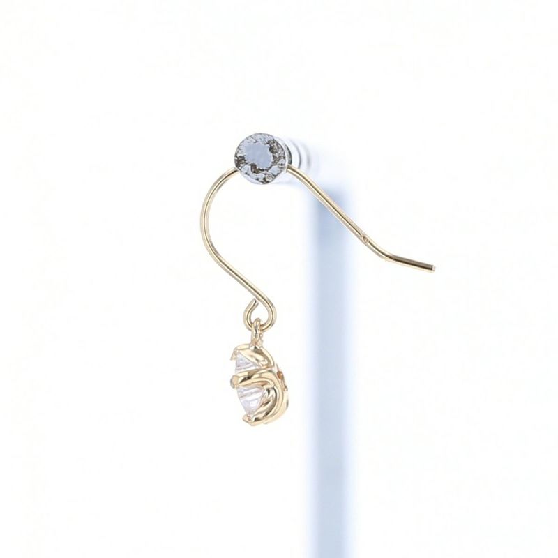 K10 YG キュービックジルコニア ピアス フックピアス 星 スター ゴールド イエローゴールド レディース 10金 CZ 誕生日プレゼント ギフト 20代 30代 40代 女性 彼女 妻