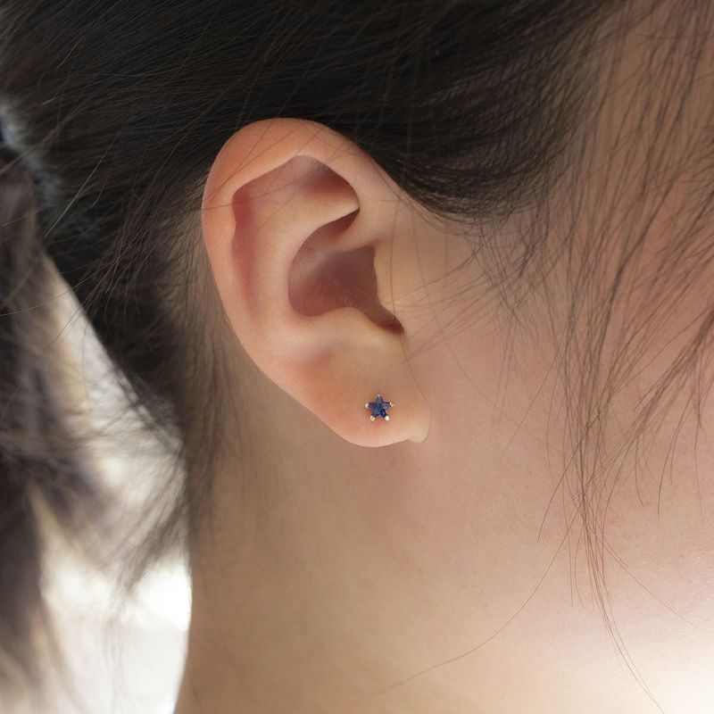 K10 YG キュービックジルコニア ピアス ブルー K10 YG 星 スター ゴールド イエローゴールド レディース 10金 CZ 誕生日プレゼント ギフト 20代 30代 40代 女性 彼女 妻