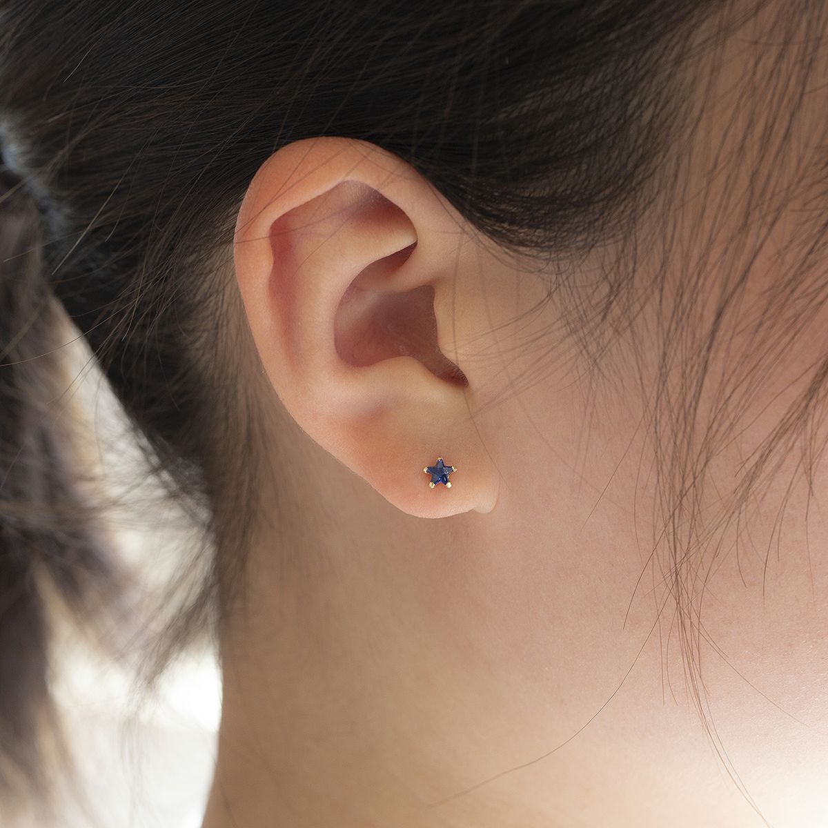 K10 YG キュービックジルコニア ピアス ブルー K10 YG 星 スター ゴールド イエローゴールド レディース 10金 CZ 誕生日プレゼント ギフト 20代 30代 40代 女性 彼女 妻