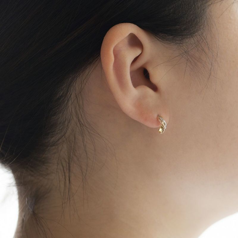 プラチナ900/K18 YG PG ハーフフープピアス  フープ ハーフフープ ピアス フープピアス イエローゴールド ピンクゴールド プラチナ PT900 PT レディース 20代 30代 40代 誕生日 プレゼント ギフト 女性 彼女 妻