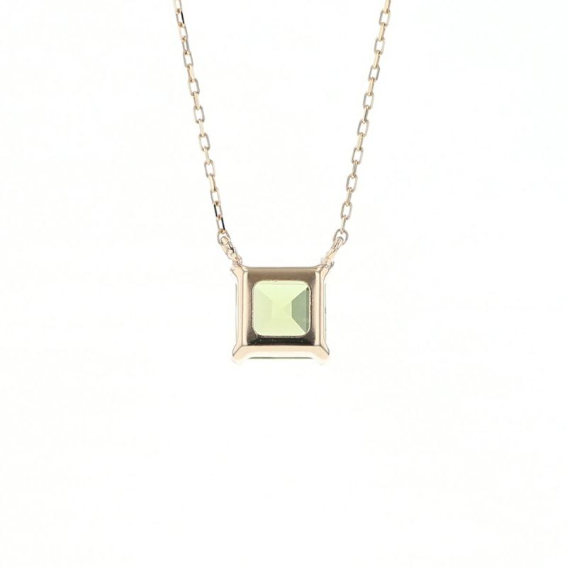 K10 YG ペリドット ネックレス イエローゴールド スクエア レディース 8月 誕生石 誕生日プレゼント 彼女 妻 30代 40代 可愛い 華奢