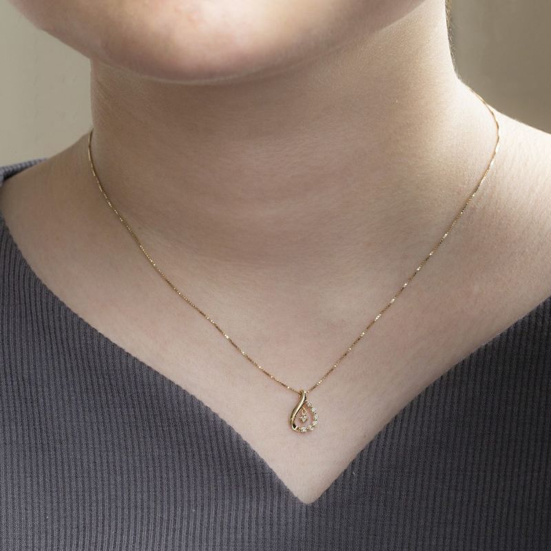 K10 YG ダイヤモンド ペンダントトップ ネックレストップ 妻 彼女 レディース 誕生日プレゼント ギフト イエローゴールド 10K