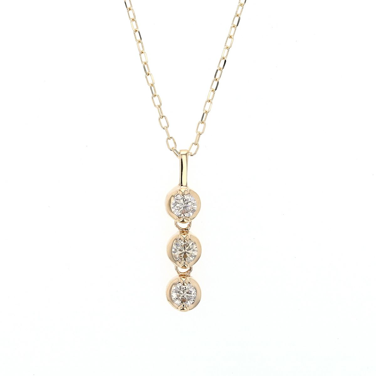 K10 YG ダイヤモンド ペンダントトップ ネックレストップ 妻 彼女 レディース 誕生日プレゼント ギフト イエローゴールド 10K トリロジー 3ストーン