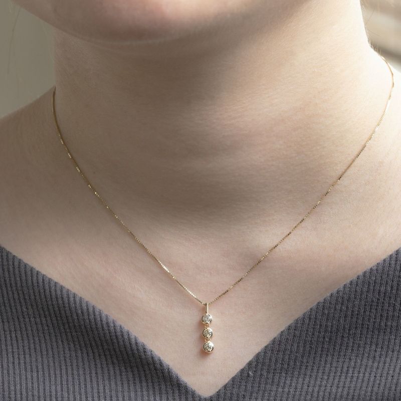 K10 YG ダイヤモンド ペンダントトップ ネックレストップ 妻 彼女 レディース 誕生日プレゼント ギフト イエローゴールド 10K トリロジー 3ストーン