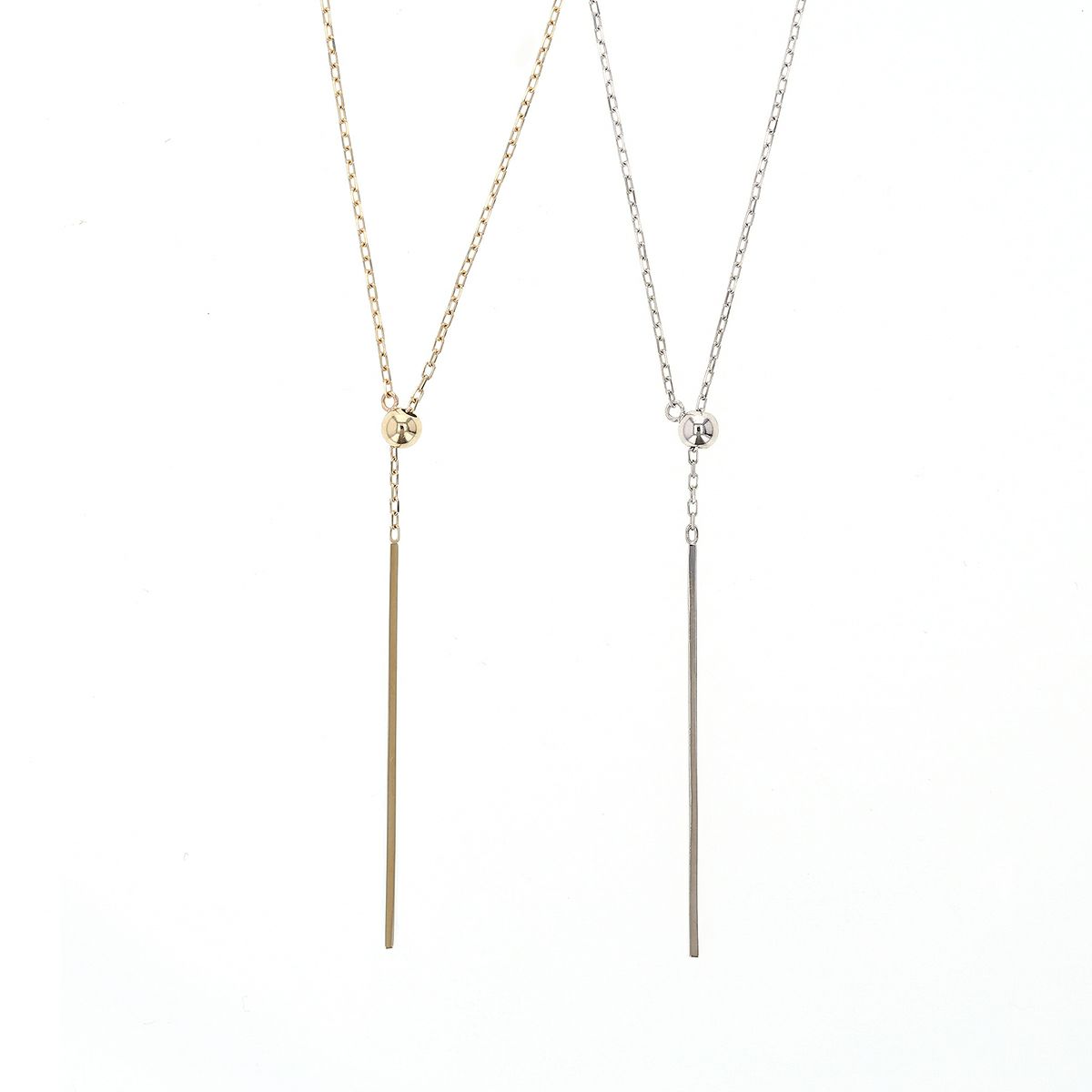 K10 YG WG ネックレス ラリエット