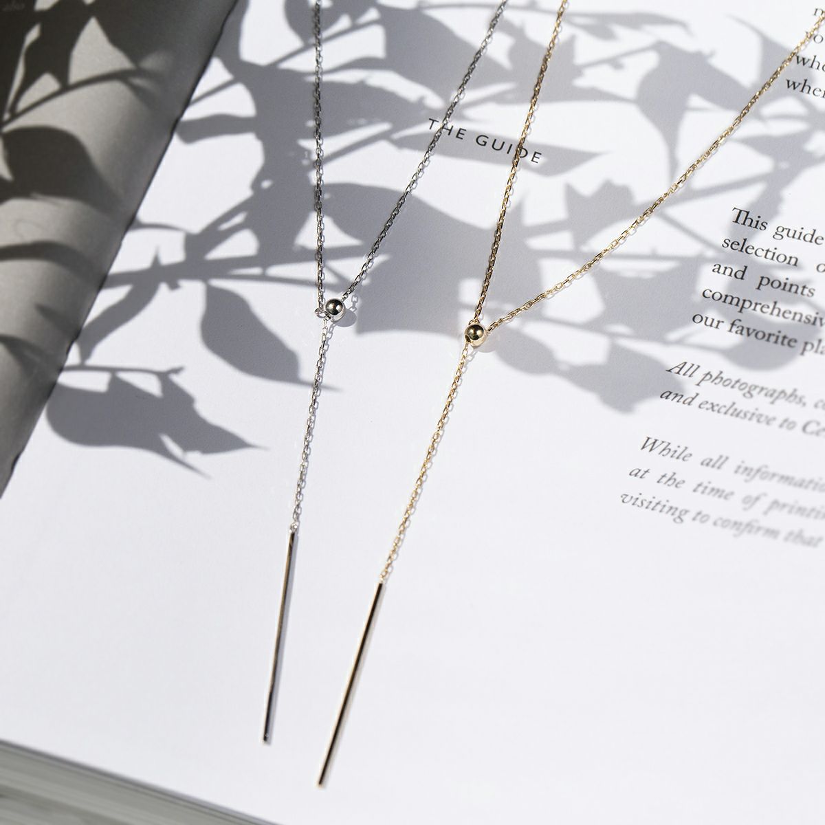 K10 YG WG ネックレス ラリエット