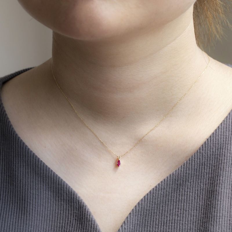 K10 YG ルビー ネックレス イエローゴールド 10K 10金 7月 誕生石 レディース 誕生日プレゼント ギフト プレゼント 彼女 20代 30代 40代 華奢