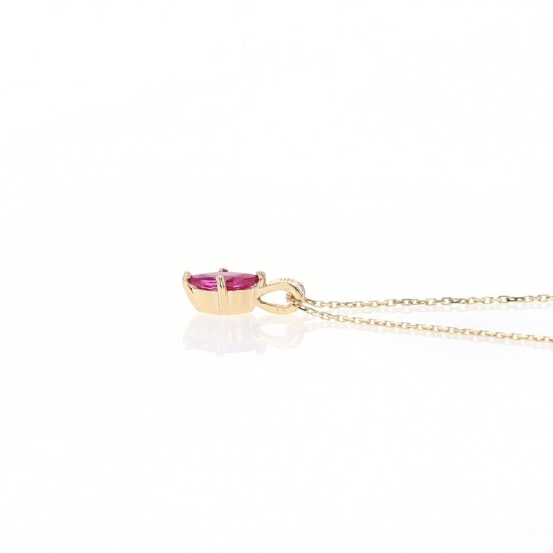 K10 YG ルビー ネックレス イエローゴールド 10K 10金 7月 誕生石 レディース 誕生日プレゼント ギフト プレゼント 彼女 20代 30代 40代 華奢