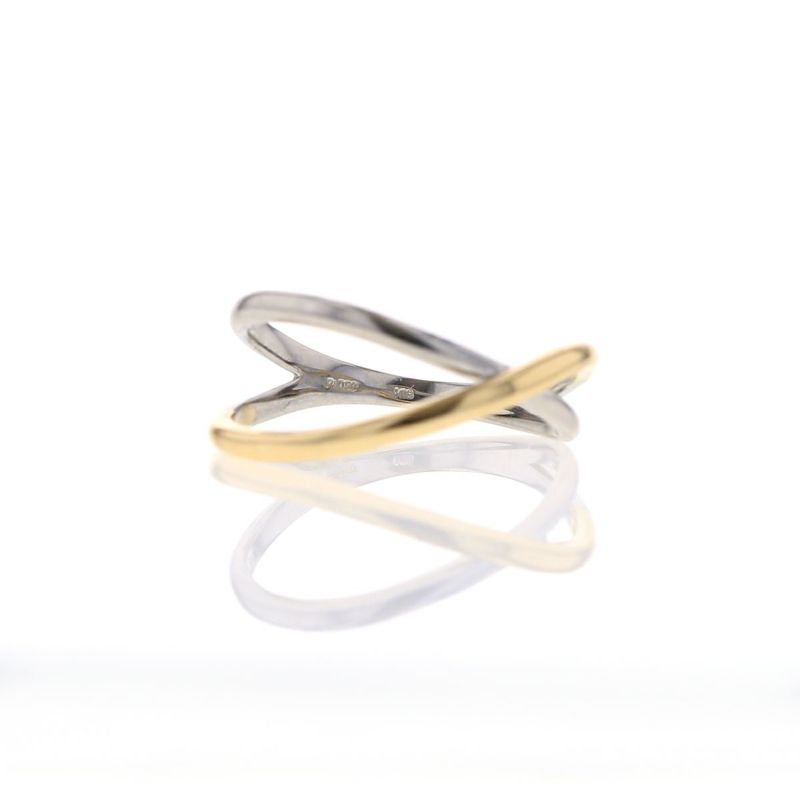 プラチナ/K18 YG リング PT950 イエローゴールド 18金 18K 指輪 レディース 妻 女性 誕生日 30代 40代 50代