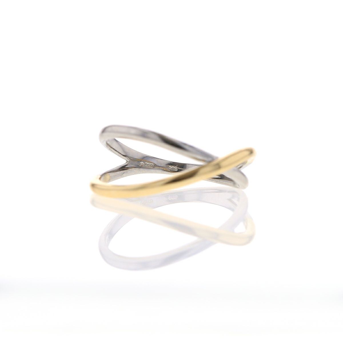 プラチナ/K18 YG リング PT950 イエローゴールド 18金 18K 指輪 レディース 妻 女性 誕生日 30代 40代 50代