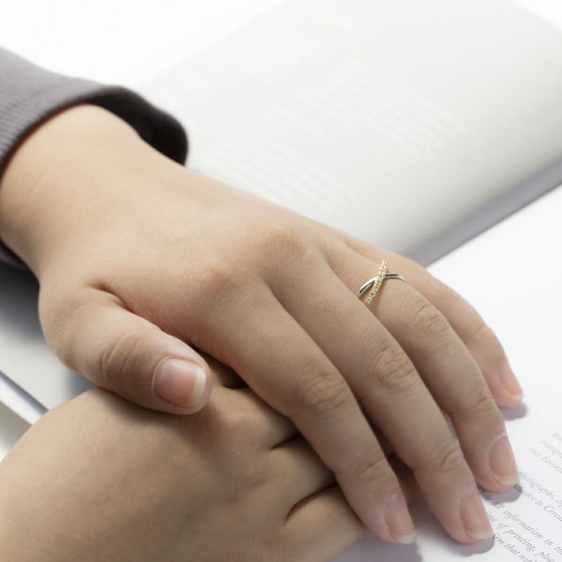 プラチナ/K18YG ダイヤモンド リング ダイヤ ハーフエタニティ PT950 イエローゴールド 18金 18K 指輪 レディース 妻 女性 誕生日 30代 40代 50代 ギフト 誕生日プレゼント