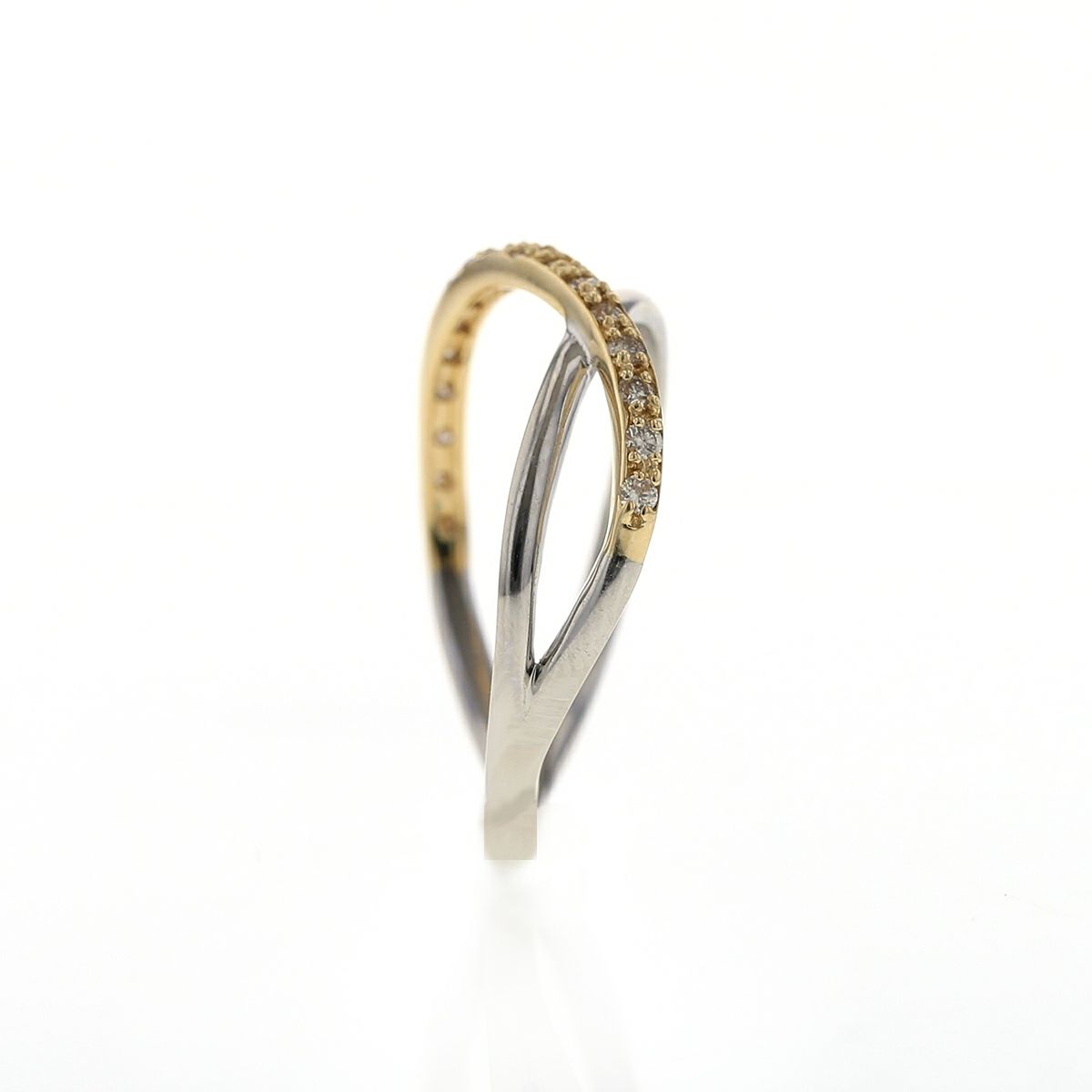 プラチナ/K18YG ダイヤモンド リング ダイヤ ハーフエタニティ PT950 イエローゴールド 18金 18K 指輪 レディース 妻 女性 誕生日 30代 40代 50代 ギフト 誕生日プレゼント