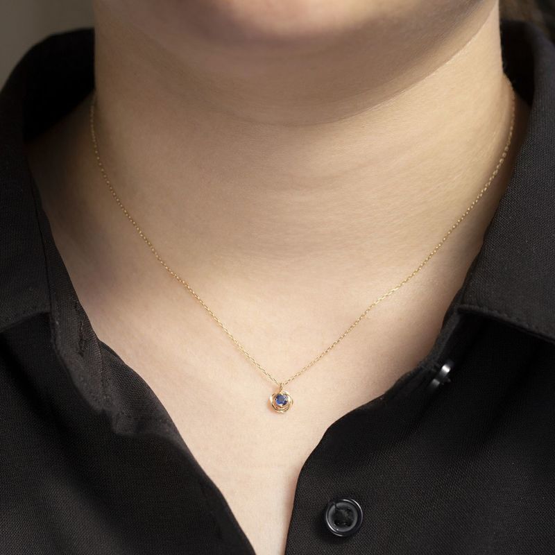 K10 YG サファイア ネックレス イエローゴールド 10K 10金 サファイヤ 9月 誕生石 レディース プレゼント 彼女 華奢 ギフト 誕生日プレゼント プレゼント
