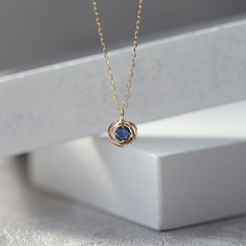 K10 YG サファイア ネックレス イエローゴールド 10K 10金 サファイヤ 9月 誕生石 レディース プレゼント 彼女 華奢 ギフト 誕生日プレゼント プレゼント