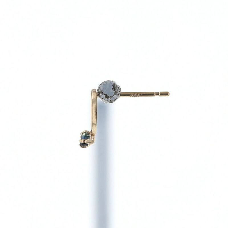 K10 YG 三日月 サファイア ピアス 月 ムーン 10k 9月 誕生石 イエローゴールド レディース 彼女 妻 プレゼント ラッキーモチーフ 誕生日プレゼント ギフト