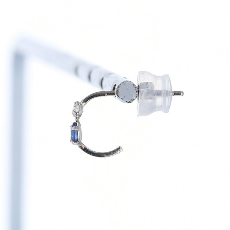 プラチナ サファイア ピアス ホワイトトパーズ ハーフフープピアス ハーフフープ ピアス フープピアス PT900 レディース 20代 30代 40代 9月 誕生日 誕生日プレゼント プレゼント ギフト 女性 彼女 妻